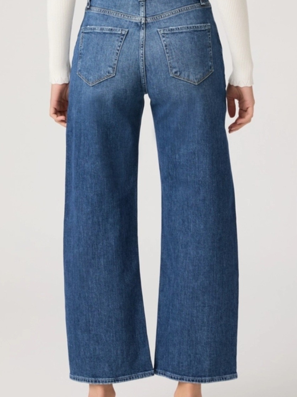 PAIGE Cameron Ankle Wide Leg High-Rise Jeans in Medium Blue Wash Sz26 - Picture 5 of 16